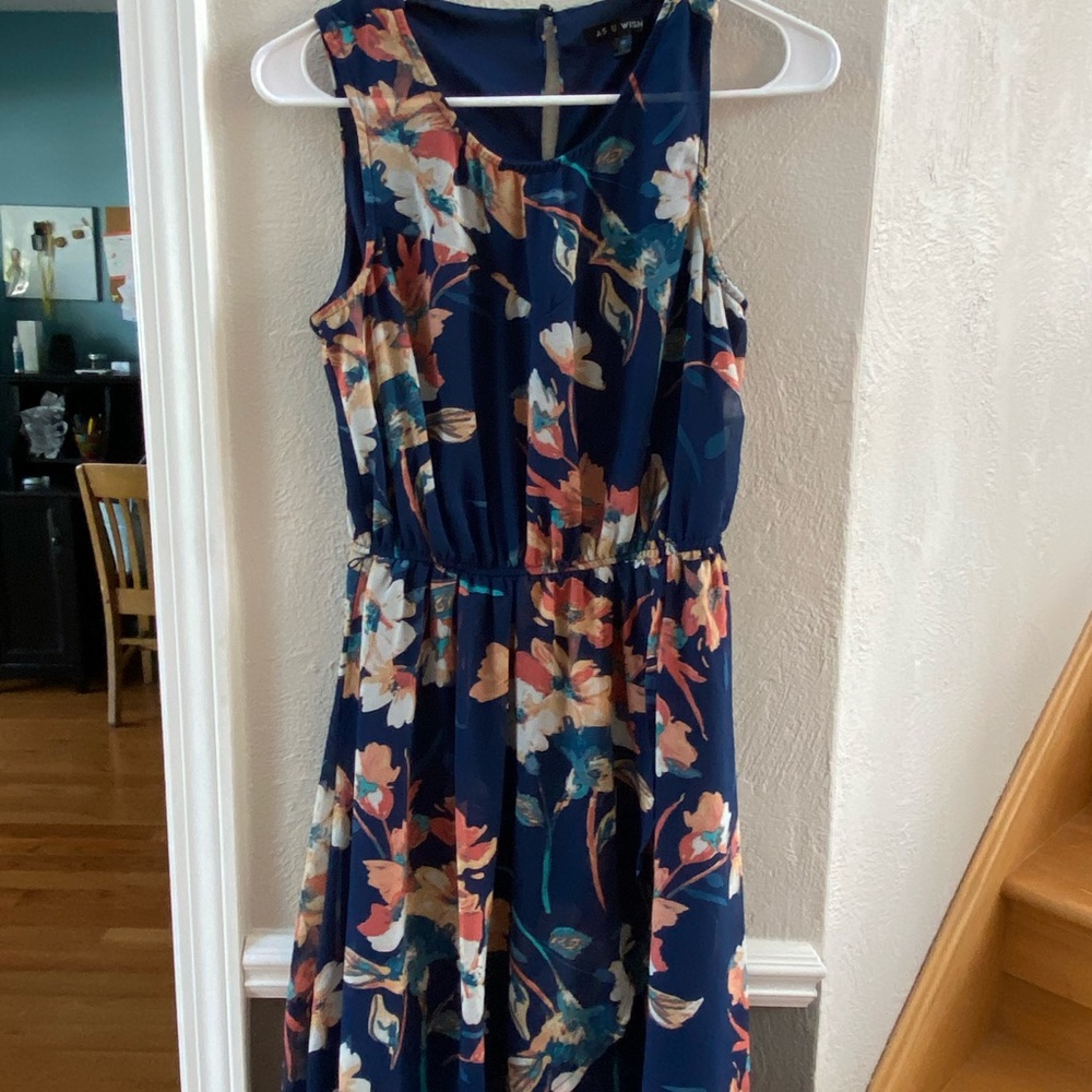 Floral high low sleeveless dress